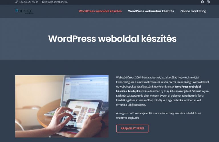 Akciós WordPress honlapkészítés