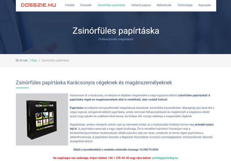Zsinórfüles papírtáska gyártás